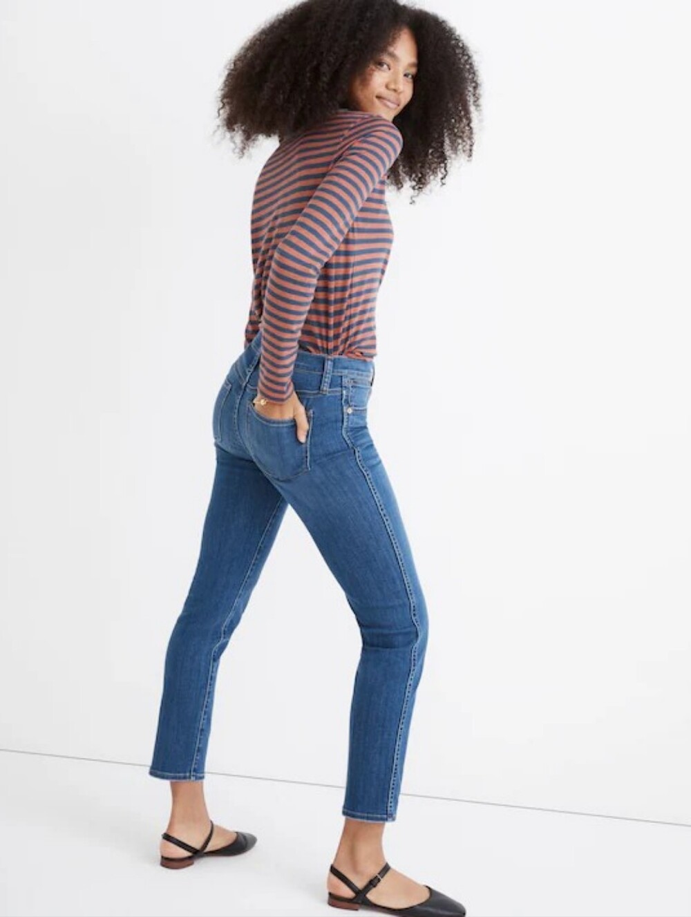 Madewell Mid-Rise Stovepipe Jean Ankle Blue Size 30 Medium Petite - Picture 4 of 9